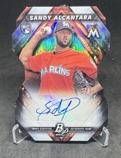 2018 Bowman Platinum Cut Sandy Alcantara Die-Cut Auto RC #’d / 25  SSP