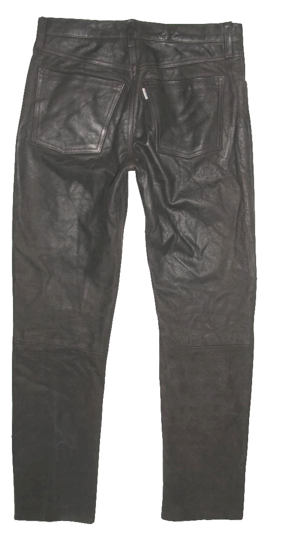 Pantalones De Cuero Nubuck Para Hombre 'ENJOY' En Negro-Marrón W34'/L34