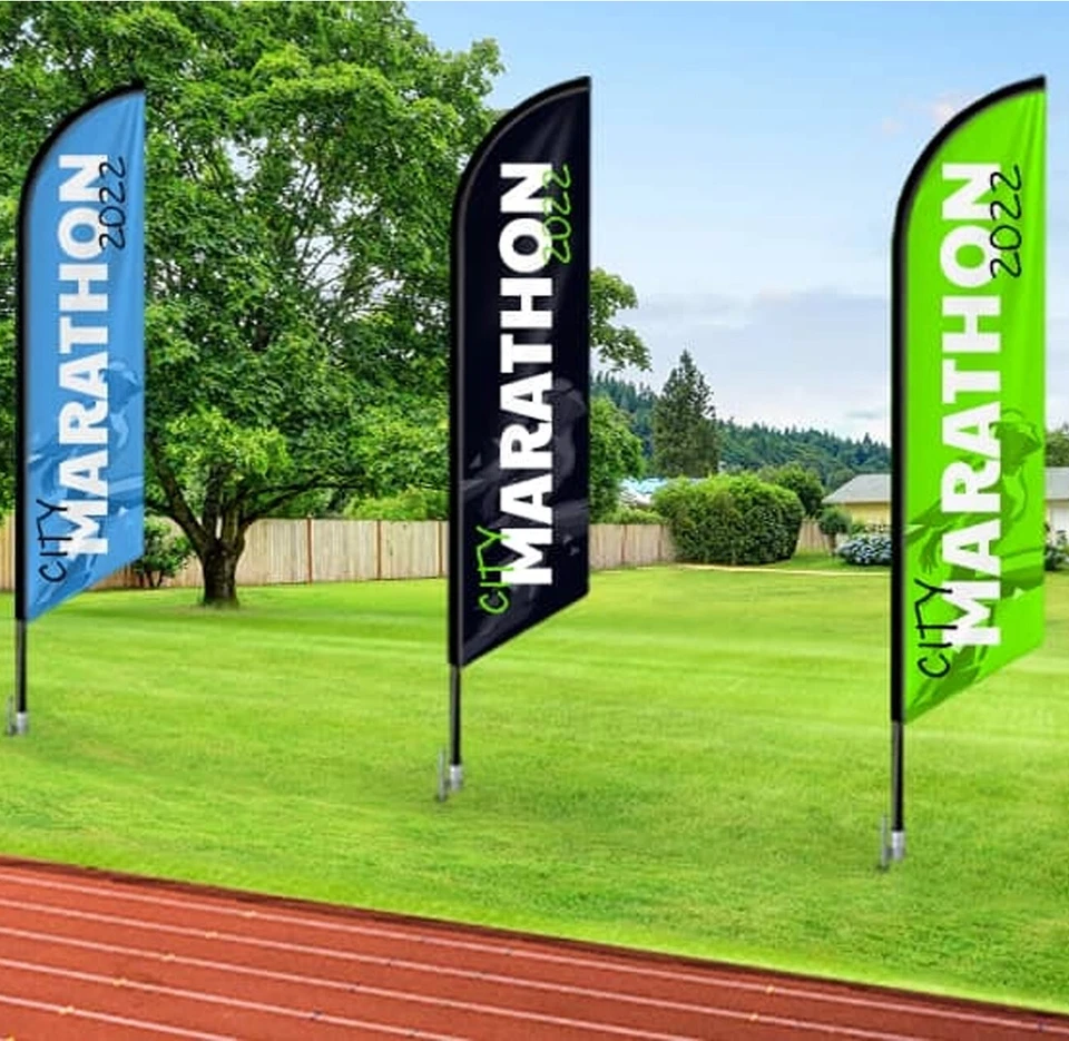 12' Full Color Custom Tall Swooper Advertising Flag Feather Banner Digital Print - Image 2 of 4