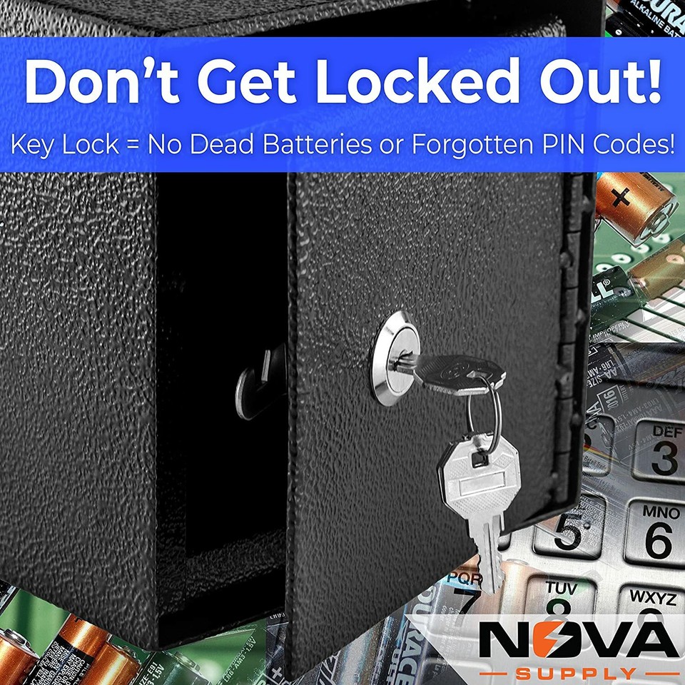 Mountable Key Lock Cash Drop Box Safe with TamperProof Slot, Black eBay