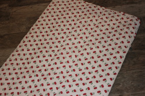 Vintage 1970's Her Majesty Sleeping Bag Red Cherries White Background Reversible - Picture 3 of 9