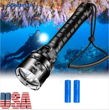 Bright Diving Flashlight Professional Diving Light with Battery and Hand Rope