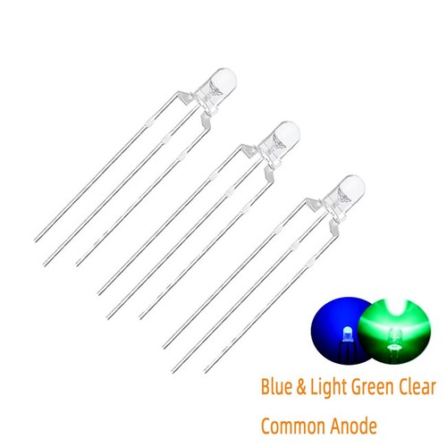 LED de 3 mm 3 pines rojo/amarillo rojo/azul rojo/verde amarillo/verde bicolor difuso Leds - Imagen 17 de 24