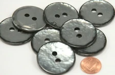 8 Large Pearlized Silver Gray Faux MOP Look Plastic Buttons 1 3/8" 35MM # 6229