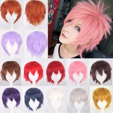 Unisex Straight Short Wig Cosplay Synthetic Hair Cosplay Anime Full Wigs Cheap 