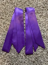 2 Satin Scarf Handbag Handle Protector Head Bandeau Wrist Wrap Tie Purple