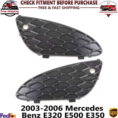 Front Fog Light Covers Left & Right Side For 2003-2006 Mercedes Benz E-Class
