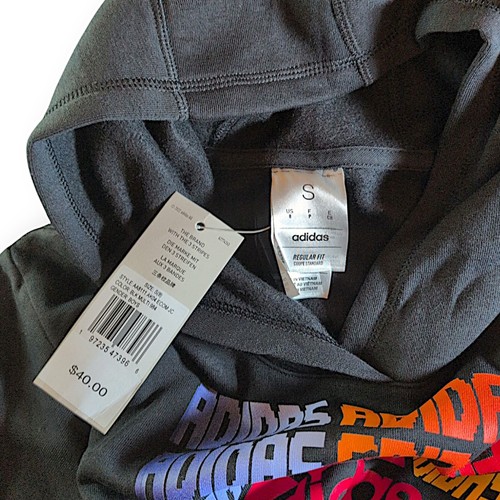 Adidas Boys Hoodie Small (8) Black with Colorful Logo - Picture 3 of 4