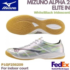 MIZUNO Alpha 2 ELITE IN P1GF2562 09 White/Black Iridescent Futsal Shoes NEW