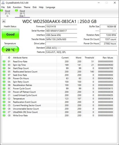 10x Various Makes 3.5" 250GB SATA Hard Drives HDD Job Lot Bulk 100% Health - Afbeelding 17 van 21