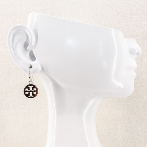 Tory Burch Logo Circle Hoop Earrings Silver OS - Imagen 3 de 12