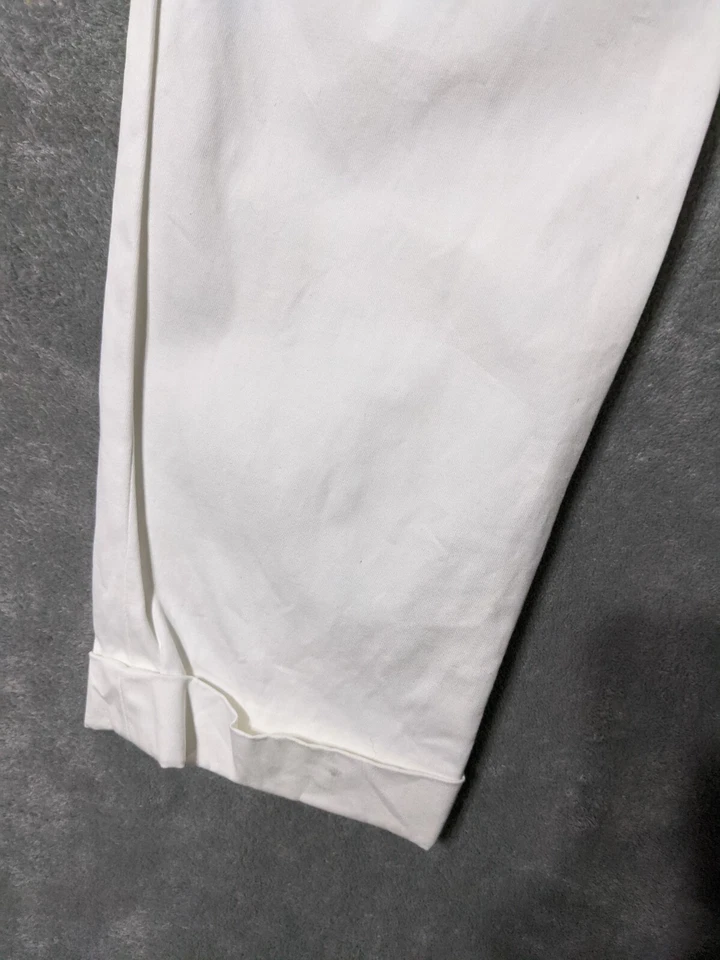 RACHEL ROY (талия 30») женщин повседневный офис брюки манжеты кромки твердого хлопка белый - Изображение 4 из 4