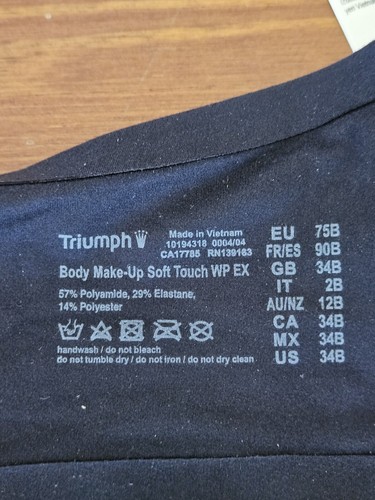 Sujetador Triumph Body Make Up Soft Touch WP en negro talla 34B nuevo con etiquetas - Imagen 14 de 19