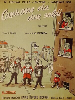 Sheet Music - Two Money Song - Fox Trot by C. Donida - 1954