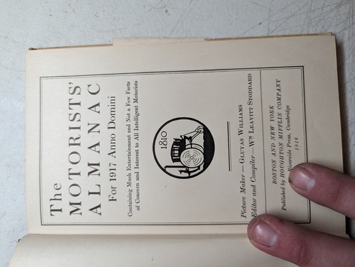 Vintage Hardcover 1916 1917 Motorists Almanac Leavitt Stoddard Book Auto Model T - Picture 9 of 11