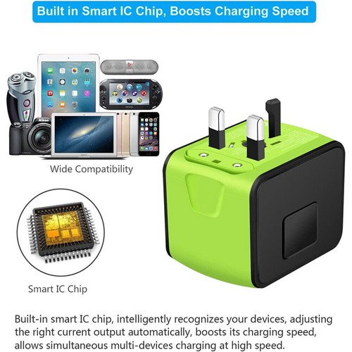 International Universal Travel Adapter 3 USB &Type-C Outlet Converter Plug Power - Picture 8 of 14