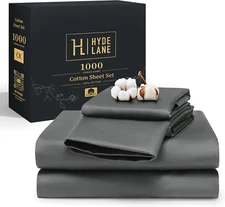 Luxury 1000 Thread Count 100% Cotton Sheet Set for Queen Size Bed | Thick & Heav