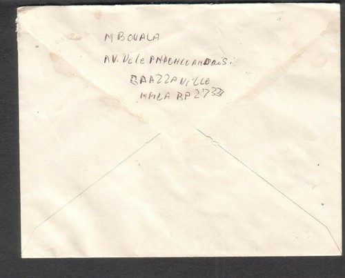 Congo 1989 registered cover Brazzaville to Intl Youth Service Turku Finland - Picture 2 of 2