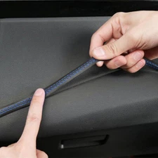 2M-Blue PU Leather Car Dashboard Decor Line Strip Molding Trim Auto Accessories