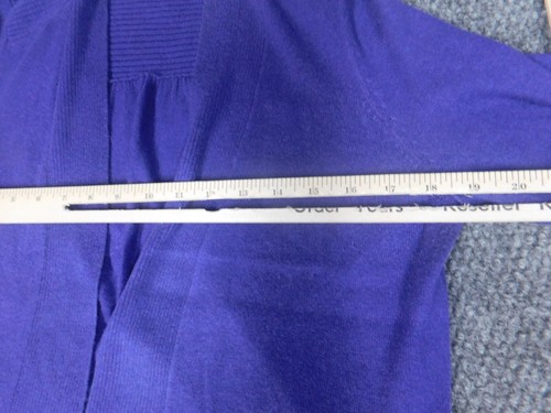 Chicos Sweater Size 1 purple womens Cardigan stretch open chest - Picture 11 of 18