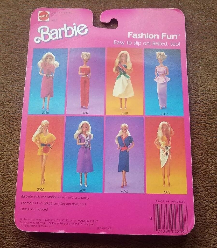 NEW Barbie Fashion Fun Outfit 2090 1985 New/Sealed | eBay