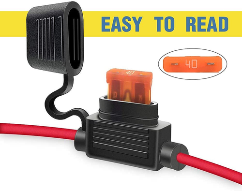 MCIGICM Fuse Holder 10 Gauge, Inline Fuse Holders 10 AWG Waterproof with 40 Amp  - Picture 4 of 12