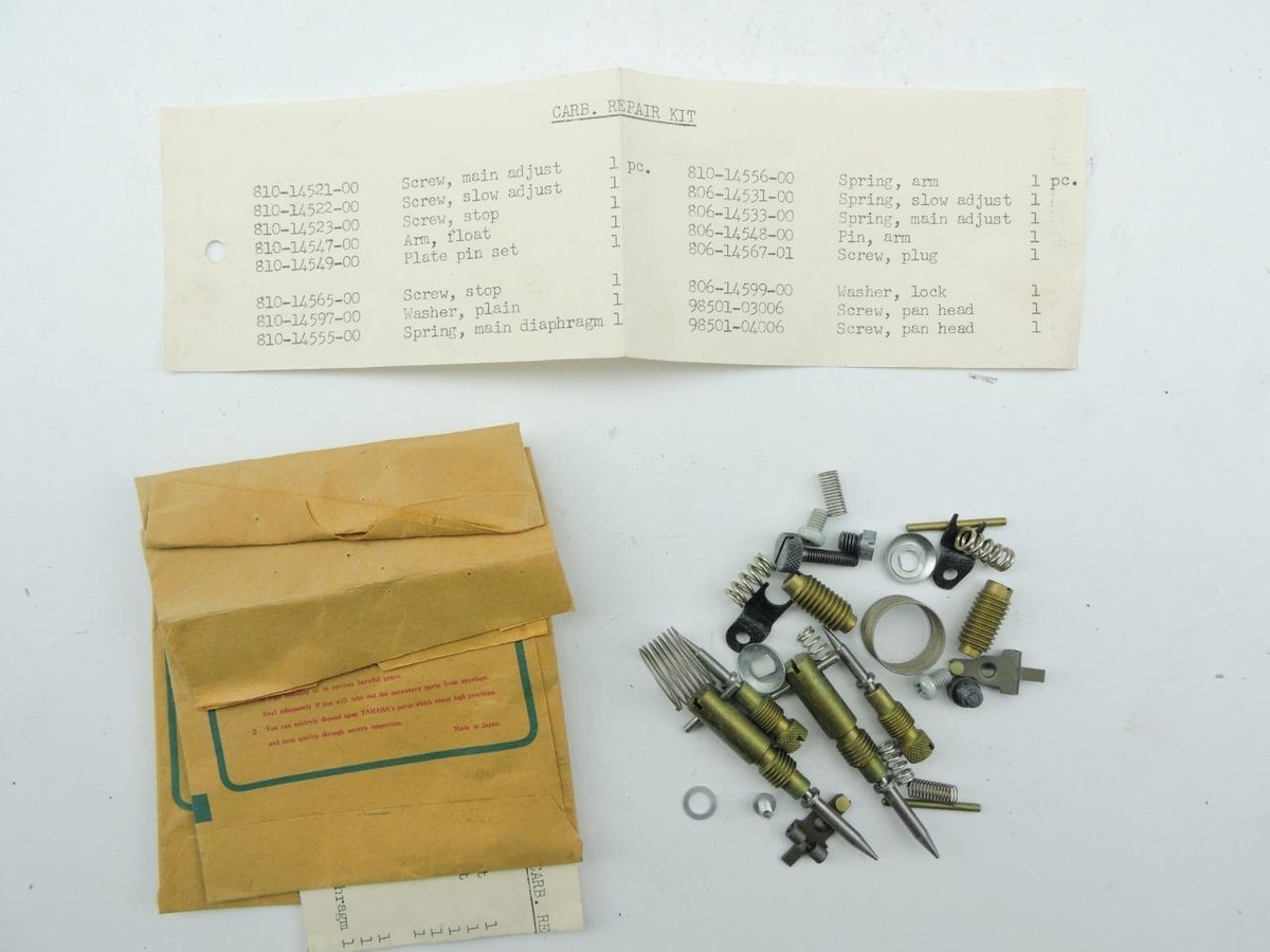 NOS Vintage Yamaha Snowmobile Mikuni Carburetor Jets Parts Etc