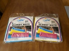 2 Vintage 1987 Intex Wet Set Inflatable Air Mattress Yellow/Blue Pool Floats