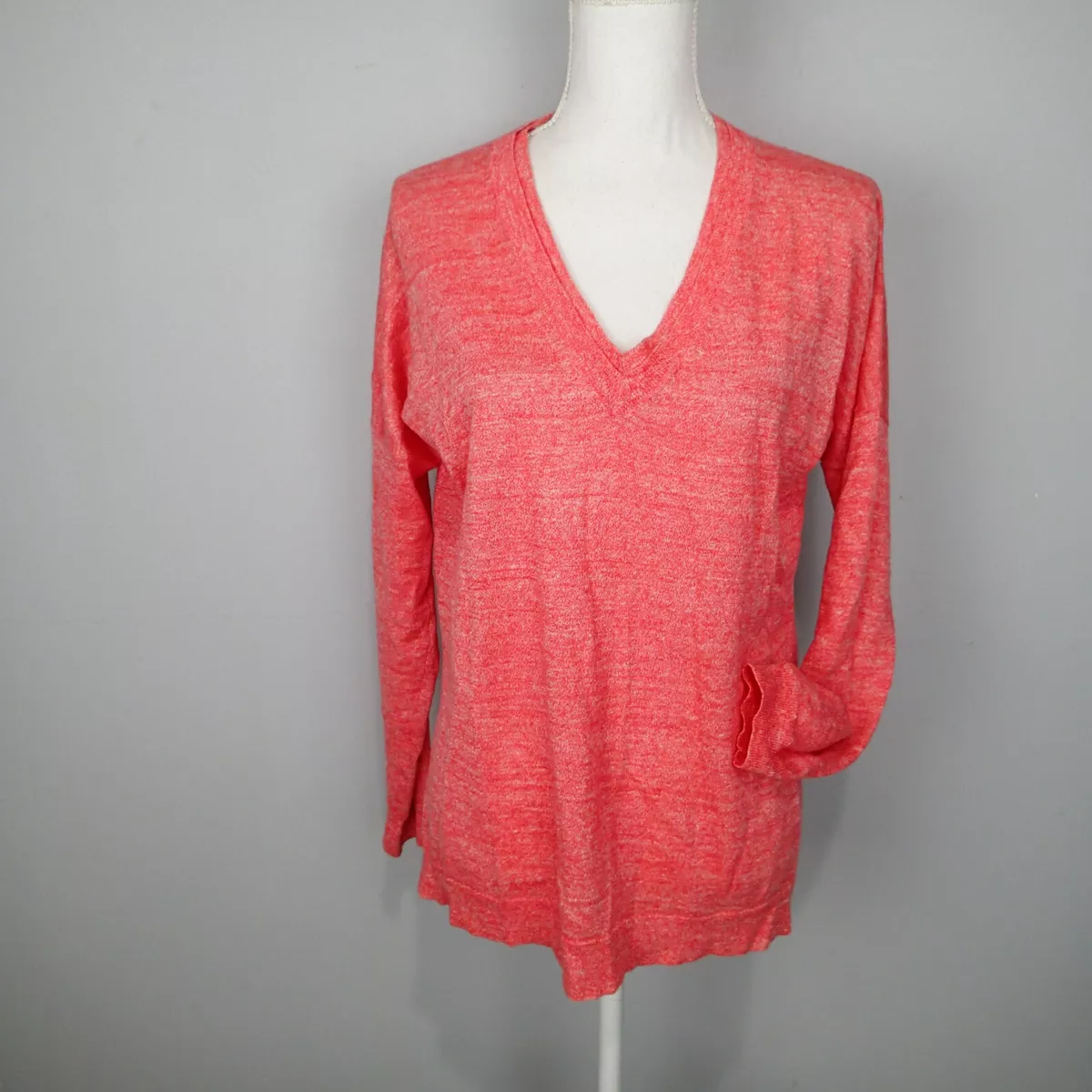 J crew wool linen v neck sweater Pullover Merino Wool Linen Womens
