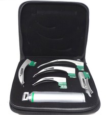 New Fiber Optic Mac Laryngoscope Set (LED Light) White Set of 6