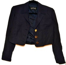 NWT Ellen Tracy Linda Allard Navy Blue Suit Jacket Blazer Petite 4 Career Work