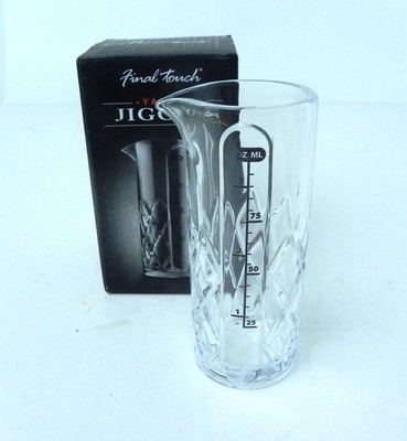 Final Touch Yarai 3.4 oz Thick Clear Glass Jigger Measuring 100 ML