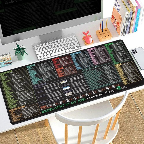 Excel Shortcut Mouse Mat Excel Cheat Sheet Desk Mat Computer Keyboard Desk Pad - Picture 12 of 12
