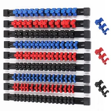 9PC Socket Organizer Storage Rail Rack Holder Mountable 1/4 3/8 1/2 Industrial