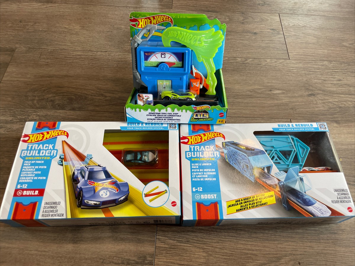 NEW Hot Wheels Track Unlimited Slide Launch Pack, Fold up Track - Main Image