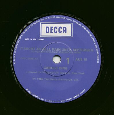 Carole King - It Might As Well Rain Until September - Nobody's Perfect (7inch...