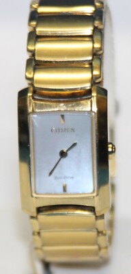 Women's Citizen Eco Drive Watch Euphoria Yellow Gold Steel MOP Dial EG2972-58D