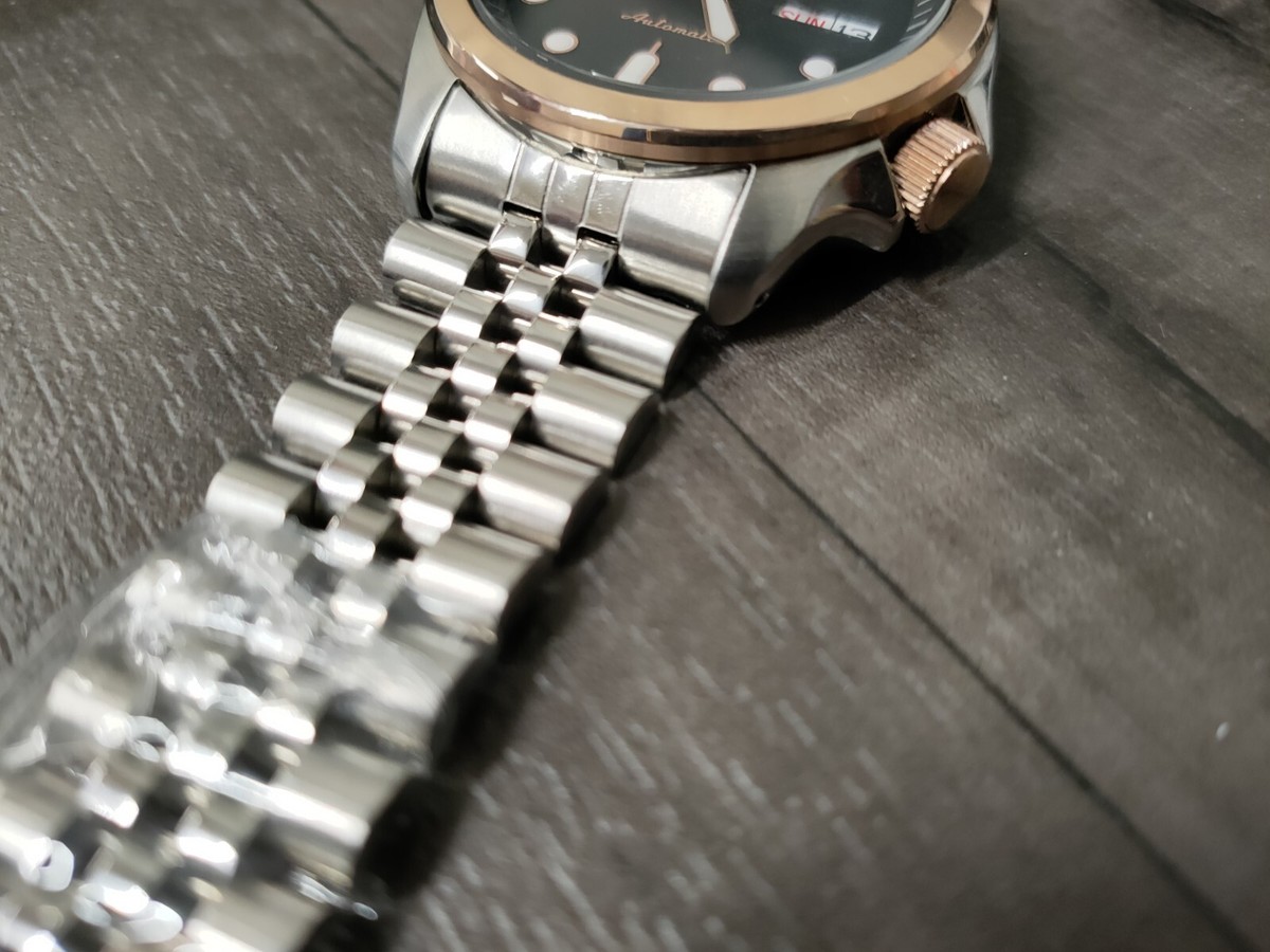 Jubilee Bracelet Seiko Black Bracelet Watch 20mm Jubilee Stainless