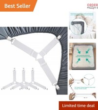 Sheet Holder Straps 2 Sets Heavy Duty Elastic Fasteners Bed Sheet Keepers