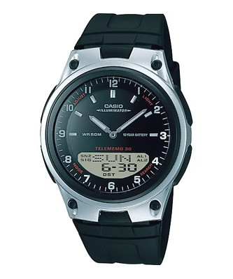 Casio AW-80-1AV Ana Digi Sport Watch WR100 World Time Alarm Chrono Databank NEW