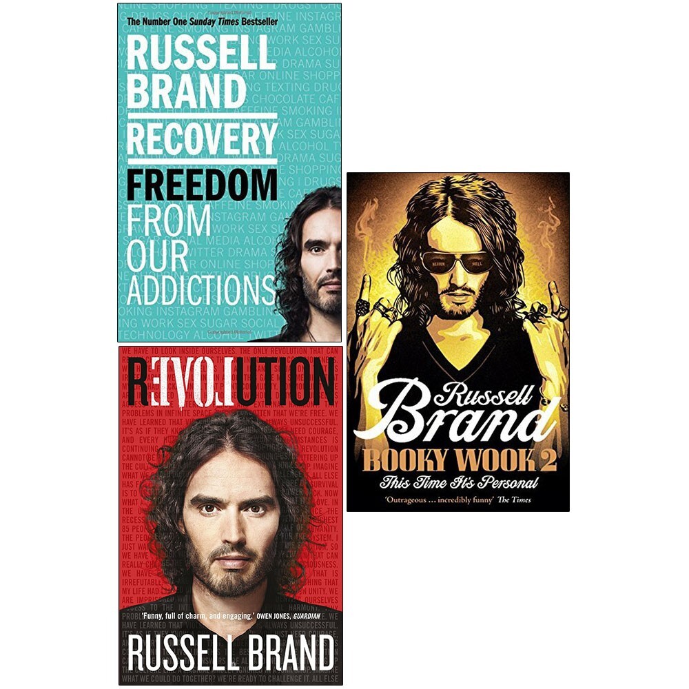Russell Brand Recovery, Revolution and Booky Wook 2 collection 3 Books Set