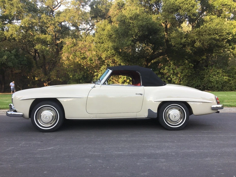 Fits Mercedes Benz 190SL W121 1955-1963 Convertible Soft Top Black Canvas Cloth - Изображение 4 из 4