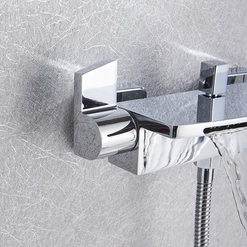 Rubinetto miscalatore doccia vasca da bagno con doccetta ottone a parete moderno - Foto 73 di 101