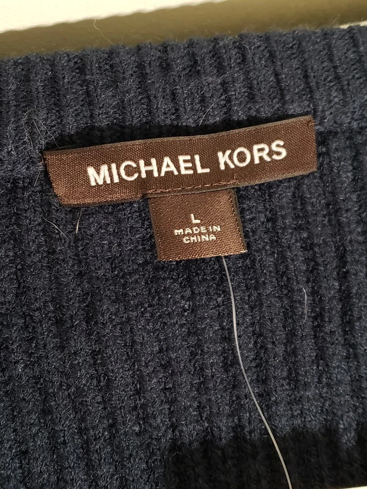 Felpa Michael Kors blu bianca a righe maglia pullover maglione taglia large