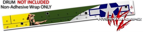 Recubrimiento Tambor Shell Envoltura para Roland PD-108 Segunda Guerra Mundial Bombardero Avión de Guerra Pin Up Girl - Imagen 4 de 4