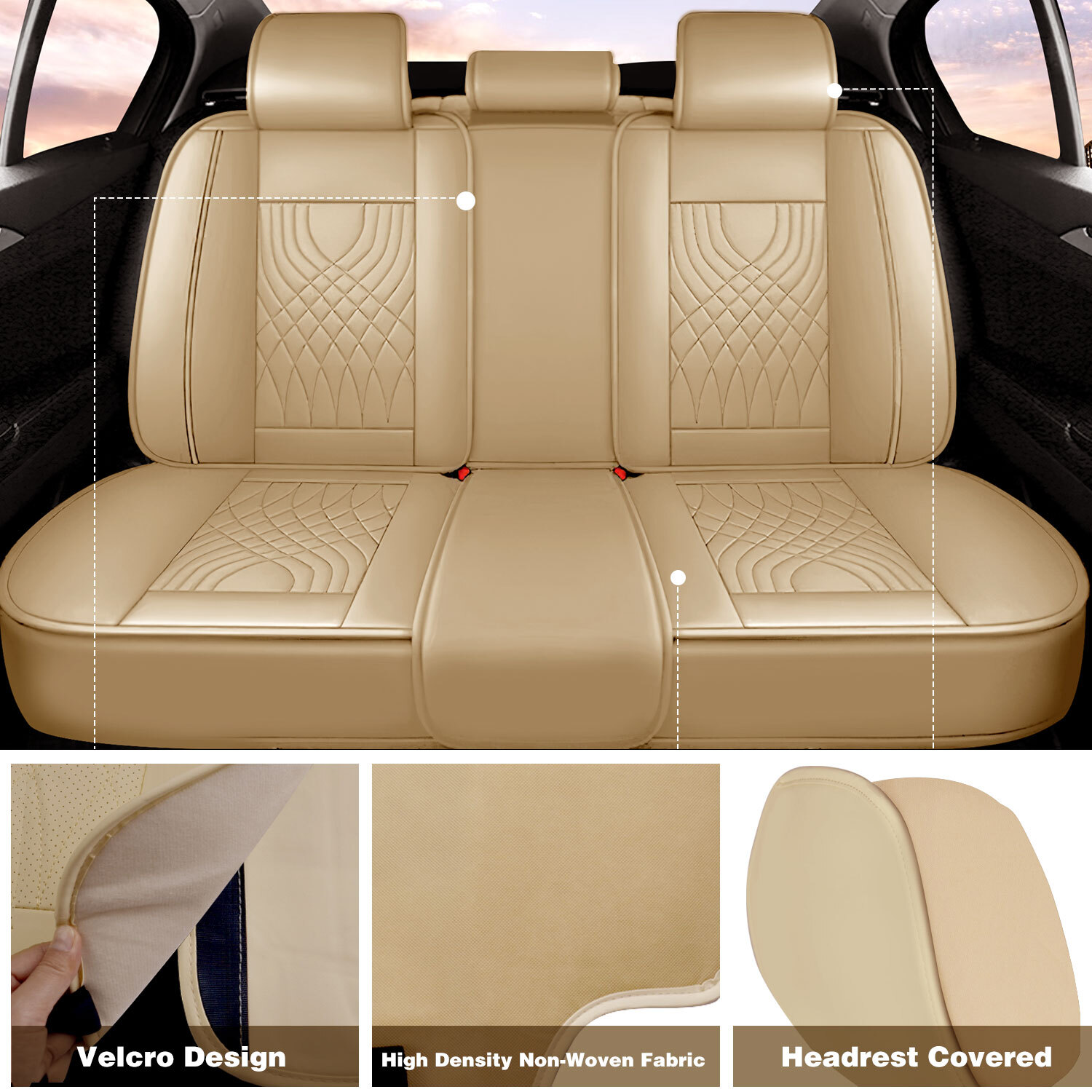 Leather Car Seat Covers For Nissan Altima Sentra Front Rear Full Set