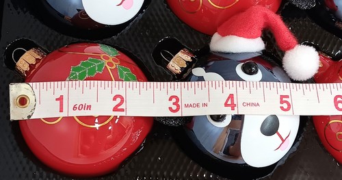 Christmas Winter Wonder Lane 8 Glass Ornaments Santa Hat Dog and Holly Leaf NIB - Picture 7 of 7