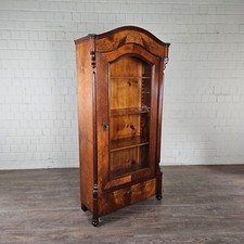 25904 Vitrine Kleiderschrank Louis Philippe 1860 Nussbaum furniert Antik