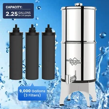 Gravity Water Filter System 3Stage Water Survival System for Camp RV Home