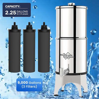 Gravity Water Filter System 3Stage Water Survival System for Camp RV Home